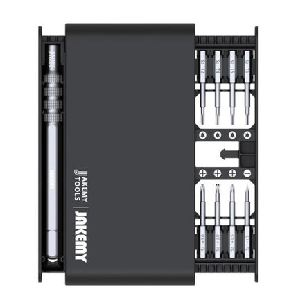 JAKEMY Multifunctional Screwdriver Set for Home Repairs compact 16-bit precision kit with magnetic driver in slim black case