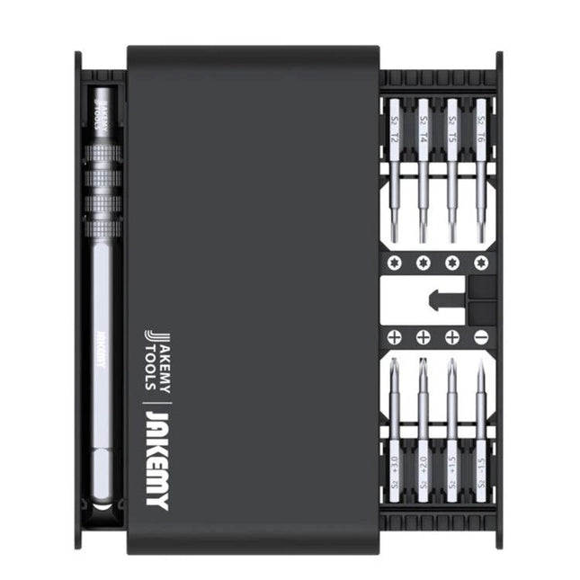 JAKEMY Multifunctional Screwdriver Set for Home Repairs compact 16-bit precision kit with magnetic driver in slim black case