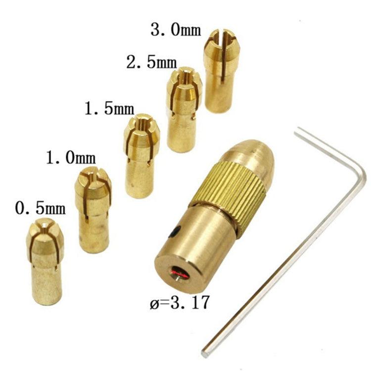 Precision Brass Micro Drill Chuck Kit with 7 Bits and Wrench (0.5-3mm)