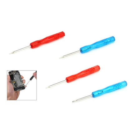 JIAFA 11 in 1 Smartphone Repair Tool Set for Everyday Fixes - close-up of red and blue precision screwdrivers and inset showing phone repair