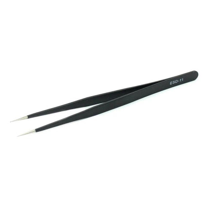 JIAFA Anti-Static Precision Tweezers Set for Electronics Repair - black ESD-11 pointed tweezers for safe handling of small electronic components