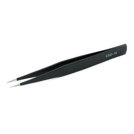JIAFA Anti-Static Precision Tweezers Set for Electronics Repair - black ESD-16 fine-point tweezer for delicate component handling