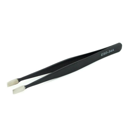 JIAFA Anti-Static Precision Tweezers Set for Electronics Repair – black ESD-34A angled ceramic-tip tweezer for delicate smartphone and laptop component work