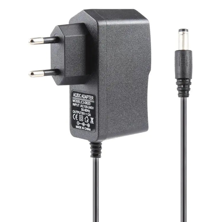 EU Plug AC 100-240V to DC 6V 2A Power Adapter 1.1m Cable