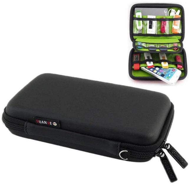 EVA Portable Travel Storage Bag for Phone and Power Bank with zippered hard case for cables chargers and small gadgets