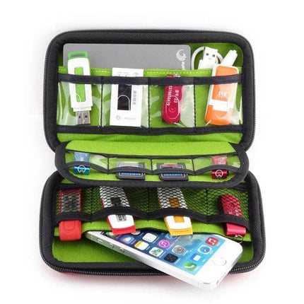 EVA Portable Travel Storage Bag for Phone and Power Bank holding phone, USB drives, power bank and cables