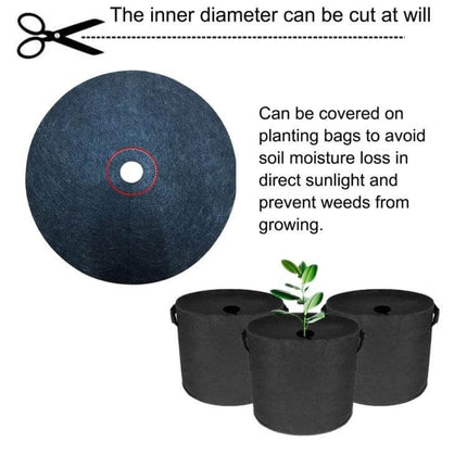 Ecological Anti-Grass Non-Woven Garden Cloth For Weed Control 52x6cm black circular cover for planting bags suppresses weeds allows air and moisture