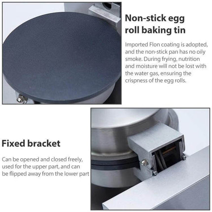 Egg Roll Machine Single-Head For Western Food Shops non-stick egg roll mold and fixed bracket close-up