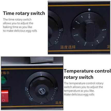 Egg Roll Machine Single-Head For Western Food Shops temperature and time rotary control close-up