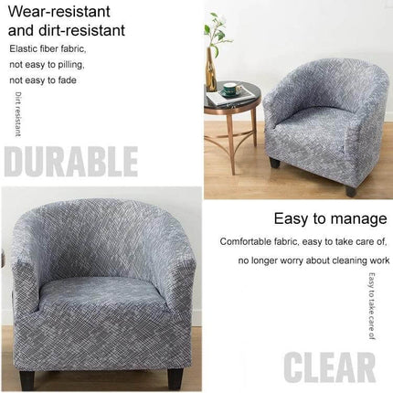 Elastic All-Inclusive Semicircle Printed Sofa Cover, Colorful Geometry - stretch-fit U-shaped chair cover, wear-resistant patterned polyester
