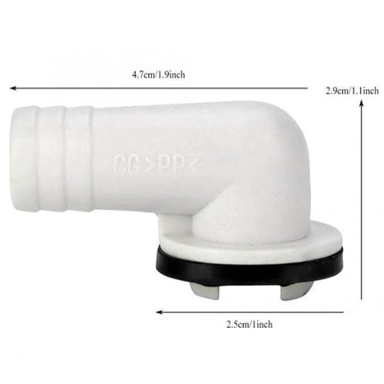 Elbow Air Conditioner Drain Nozzle 19mm For External Outlet white 90-degree condensate elbow with rubber seal and dimensions