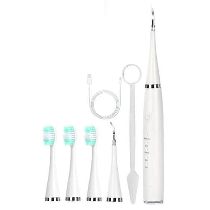 Electric Dental Scaler Replacement Heads White 5 Pack For At Home Cleaning - white ultrasonic scaler heads and tool set