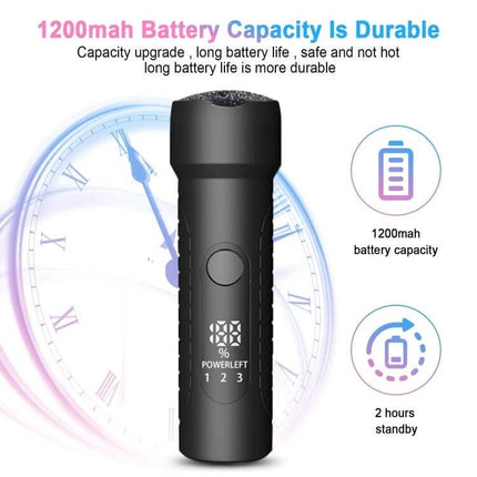 Electric Foot File Pedicure Kit White For Home Foot Care black handheld USB rechargeable 1200mAh LED display three-speed settings