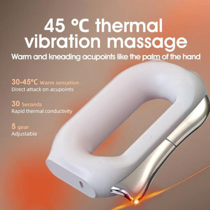 Electric Heating EMS Meridian Dredge Fascia Knife Small Massager portable white handheld 45°C thermal vibration for shoulders back calves