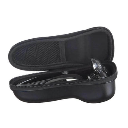 Electric Razor Storage Bag For Most 2-Head Or 3-Head Razors - compact hard-shell EVA case fits most men's shavers, protects from bumps, dust, moisture