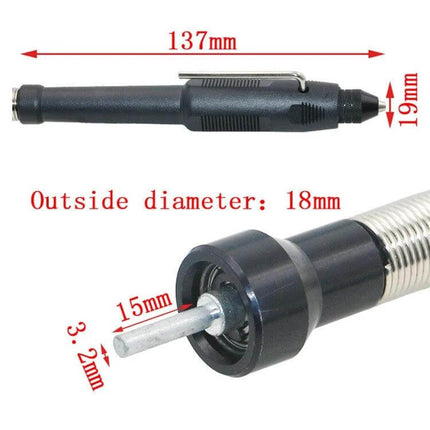 Electric Screwdriver With Flexible Shaft And Chuck flexible shaft attachment showing 137mm length and 18mm outside diameter