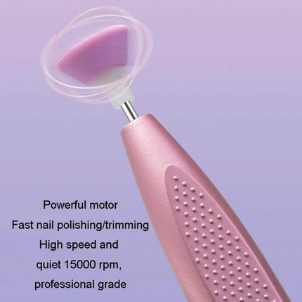 Electrical Nail Polisher and Remover Pen, Red for At-Home Nail Care – compact USB rechargeable 15000 rpm motor for fast, quiet polishing and trimming