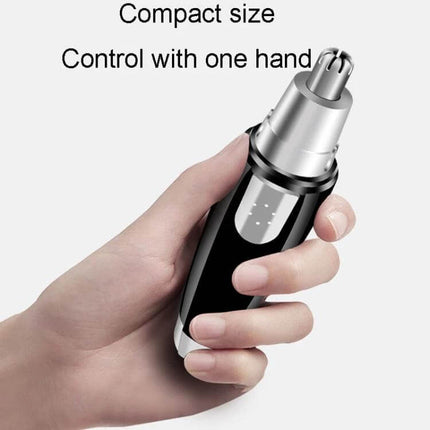 Electrical Nose Hair Trimmer Battery Powered for Easy Grooming - compact 360° rotating blade handheld AA battery nose trimmer