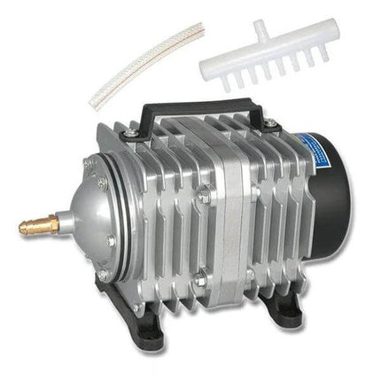 Electromagnetic Air Pump for Fish Tank Oxygenation - oil-free quiet aquarium aerator with manifold and tubing, durable for home, restaurant, and fish farm use