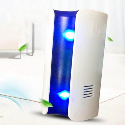 Electromagnetic Wave Mosquito Repeller For Home Use US Plug white ABS unit with blue LED lights for chemical-free indoor pest control