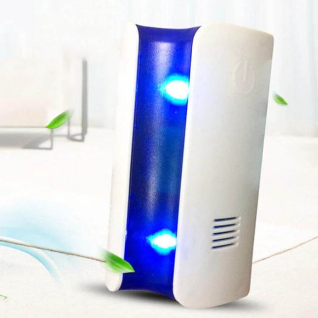 Electromagnetic Wave Mosquito Repeller For Home Use US Plug white ABS unit with blue LED lights for chemical-free indoor pest control