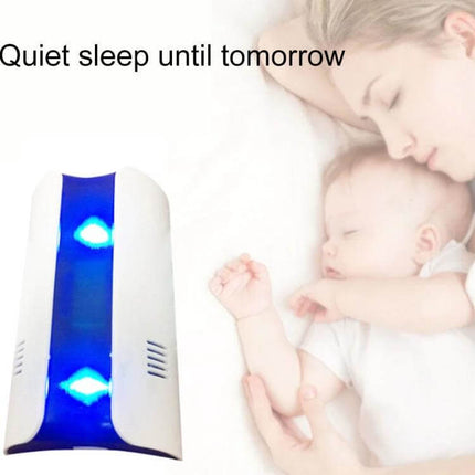 Electromagnetic Wave Mosquito Repeller For Home Use US Plug near sleeping mother and baby promoting quiet chemical-free protection