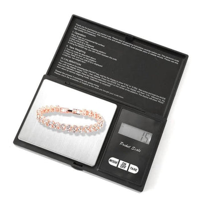 Electronic Diamond Gold Jewelry Scale 200g Capacity - portable digital jewelry scale weighing bracelet with 0.01g accuracy and blue-backlit LCD