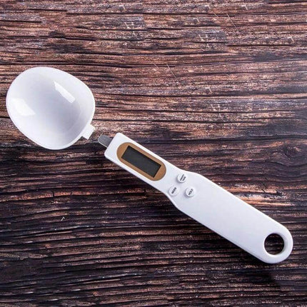 Electronic Measuring Spoon 500g 0.1g All Purpose Kitchen - white digital spoon scale for spices, tea and powders, compact 30ml capacity, 5x7x2cm