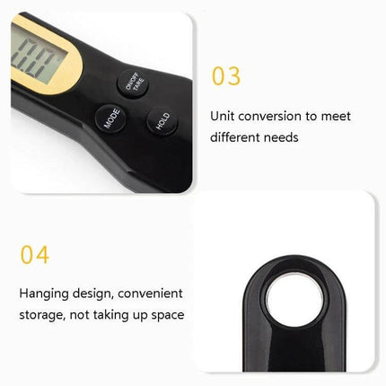 Electronic Measuring Spoon 500g 0.1g All Purpose Kitchen digital spoon scale with unit conversion, hold mode and hanging design for compact storage