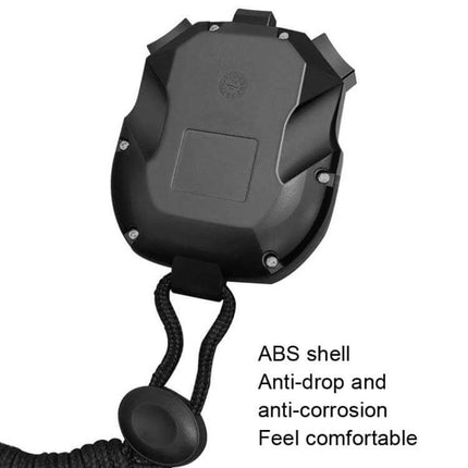 Electronic Stopwatch for Sports Training Waterproof with durable ABS shell, compact 7.2x6.2cm design, 3-key operation and waterproof for outdoor workouts
