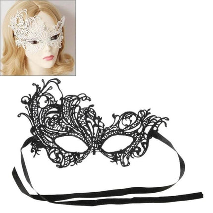 Elegant Eye Mask Lace Venetian Masquerade Ball Party Accessory - delicate lace paper-cut masquerade mask with self-tie ribbons