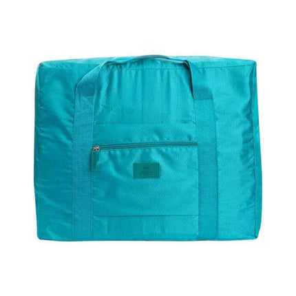 Embellish Foldable Travel Pouch Waterproof Nylon 44x35x19cm turquoise travel bag with front zip pocket and carry handles