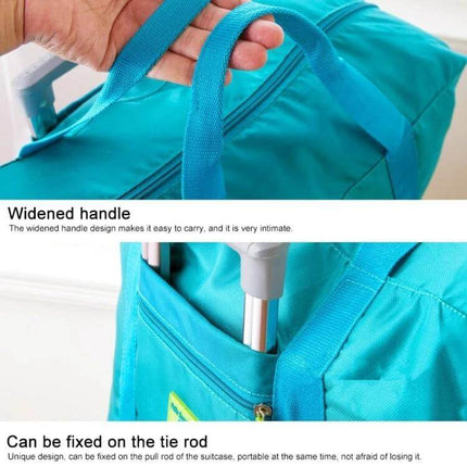 Embellish Foldable Travel Pouch Waterproof Nylon 44x35x19cm turquoise duffel with widened handles and trolley sleeve, waterproof nylon travel organizer