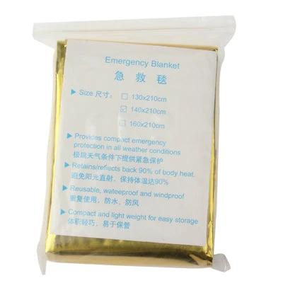 Emergency Blanket Aluminized 140x210 cm For Outdoor Use - aluminized emergency survival blanket folded in pocket-size pouch