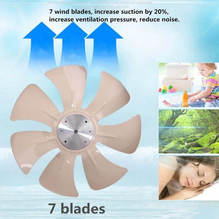 Exhaust Fan 12-Inch Window Ventilation for Kitchen black 7-blade metal fan 60W 220V high airflow 1650 m3/h window-ready ventilation