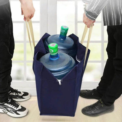 Extra Large Foldable Moving Storage Tote For Clothes navy non-woven storage bag holding two water jugs with dual handles