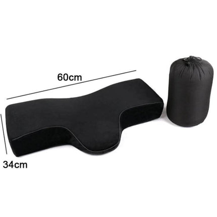 Eyelash Pillow Memory Foam 60x34x12 cm For Neck Support - black ergonomic memory foam pillow with crystal velvet cover and travel pouch