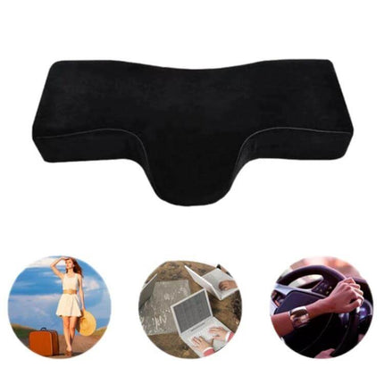 Eyelash Pillow Memory Foam 60x34x12 cm For Neck Support - black ergonomic crystal velvet neck support pillow for travel, bed, sofa