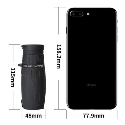 Eyeskey Portable Monocular Binoculars for Travel Everyday Use compact 115×48mm aluminum alloy waterproof monocular next to smartphone for size