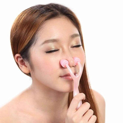 FunAdd Nose Up Shaping Clip For Daily Nose Lifting - woman demonstrating ergonomic natural material nose shaper during daily use