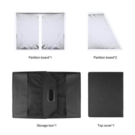 FunAdd Foldable Trunk Organizer Bag For Everyday Use showing partition boards storage box and top cover foldable components