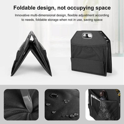 FunAdd Foldable Trunk Organizer Bag For Everyday Use - black 600D nylon collapsible car trunk organizer, fold-flat size 36x36x8.5 cm