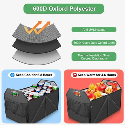 FunAdd Foldable Trunk Organizer Bag For Everyday Use durable 600D nylon cooler and warmer storage for groceries camping picnics