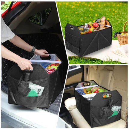 FunAdd Foldable Trunk Organizer Bag For Everyday Use - 600D nylon collapsible car trunk organizer for groceries, picnics, camping (folds flat)
