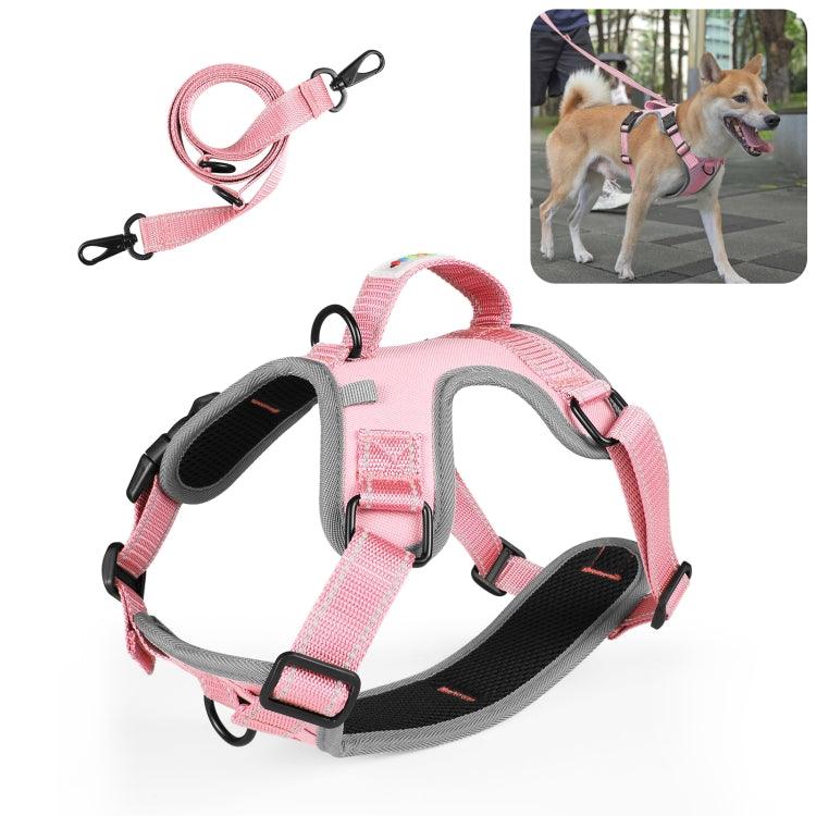 FunAdd Reflective Nylon Dog Harness with Traction Rope - Comfortable and Breathable, Size M