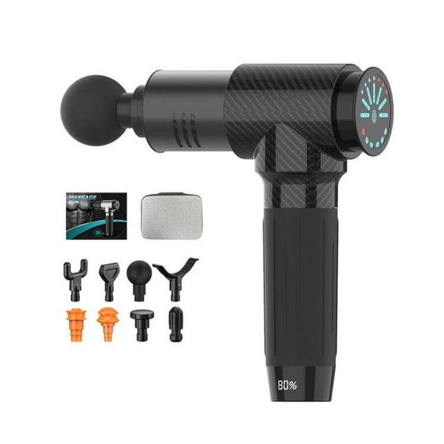Fascia Muscle Vibration Massager For Full Body Relaxation handheld percussion device with seven attachments and digital display for post-workout recovery