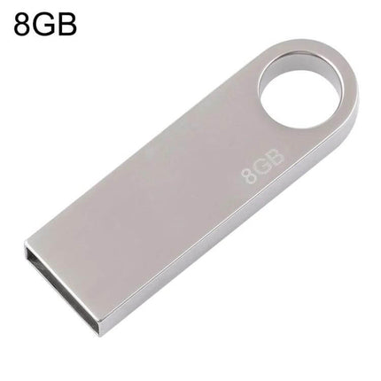 8GB Metal USB Flash Drive for Easy Data Storage and Transfer - silver metal 8GB USB stick with keyring hole, durable plug-and-play file transfer
