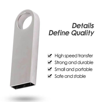 8GB Metal USB Flash Drive for Easy Data Storage and Transfer - silver metal USB stick, compact plug-and-play design, durable high-speed transfer