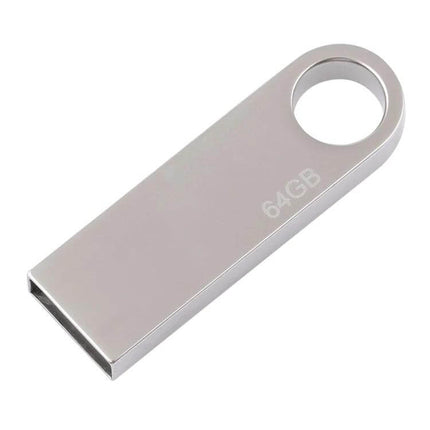 64GB Metal USB Flash Drive for Everyday Data Storage - silver metal 64GB USB stick with durable loop for keyring