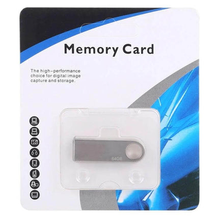 64GB Metal USB Flash Drive for Everyday Data Storage - metal 64GB USB swivel drive in retail blister pack for photos videos and documents
